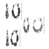 925 Sterling Silver Bali Hoop Earrings for Girl Teen Women 3 Pairs