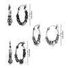 925 Sterling Silver 3 Pairs Bali Hoop Earrings for Girl Teen Women