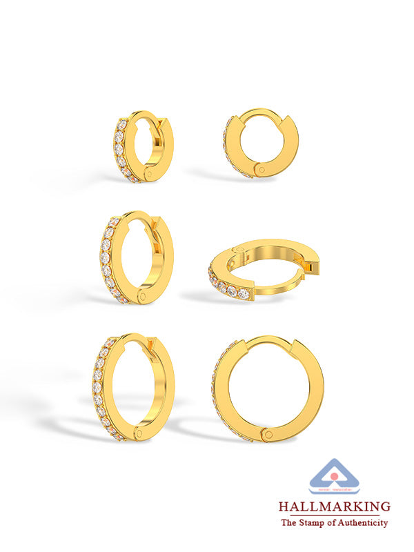 CZ Cartilage Huggie Set - 3 Pairs