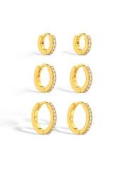 CZ Cartilage Huggie Set - 3 Pairs