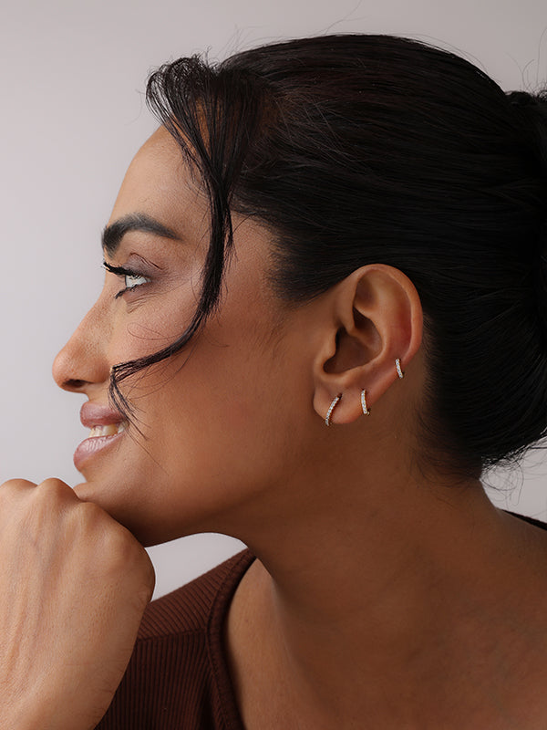 CZ Cartilage Huggie Set - 3 Pairs