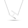 Personalised 925 Sterling Silver Large Initial with Engravable Name Offset Pendant Necklace for Men Women and Teen