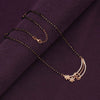 925 Sterling Silver 14K Rose Gold Plated Cubic Zirconia Flower Binding Love Studded Mangalsutra for Women