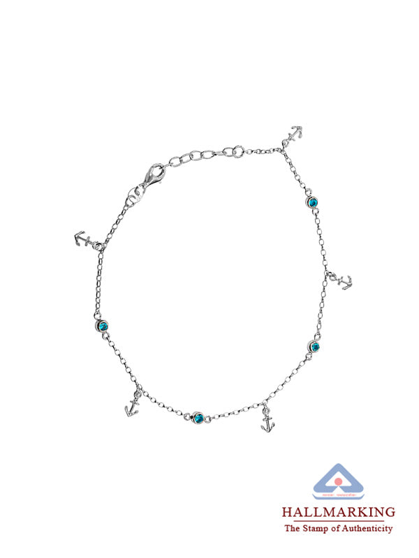 Anchor Charm Beaded Anklet