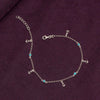 925 Sterling Silver Anchor Charm Anklet with Beads for Women (SINGLE ANKLET)