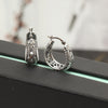 925 Sterling Silver Antique Floral Filigree Light-Weight Small Oval Hoop Earrings for Women