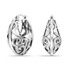 925 Sterling Silver Antique Round Textured Filigree Hoop Earrings for Women