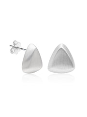 Triangular Sculptural Studs in Silver