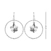 925 Sterling Silver Maple Leaf with Diamond Cut Dangler Earring for Women