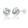 925 Sterling Silver Love Knot Round Ball Stunning Shine Stud Earrings for Women