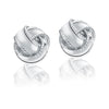925 Sterling Silver Love Knot Round Ball Stunning Shine Stud Earrings for Women