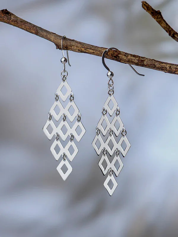 Diamond-Shape Drop Earrings