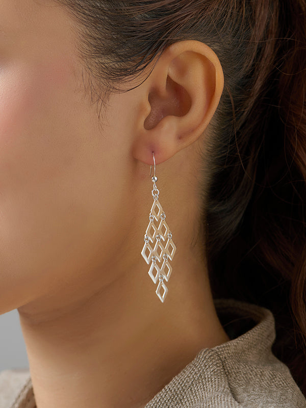Diamond-Shape Drop Earrings
