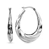 925 Sterling Silver Jewellery High Polish Oval Hoop Earrings for Women