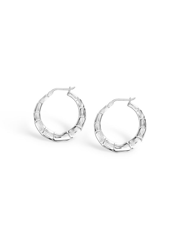 Bamboo Textured Hoop Earrings
