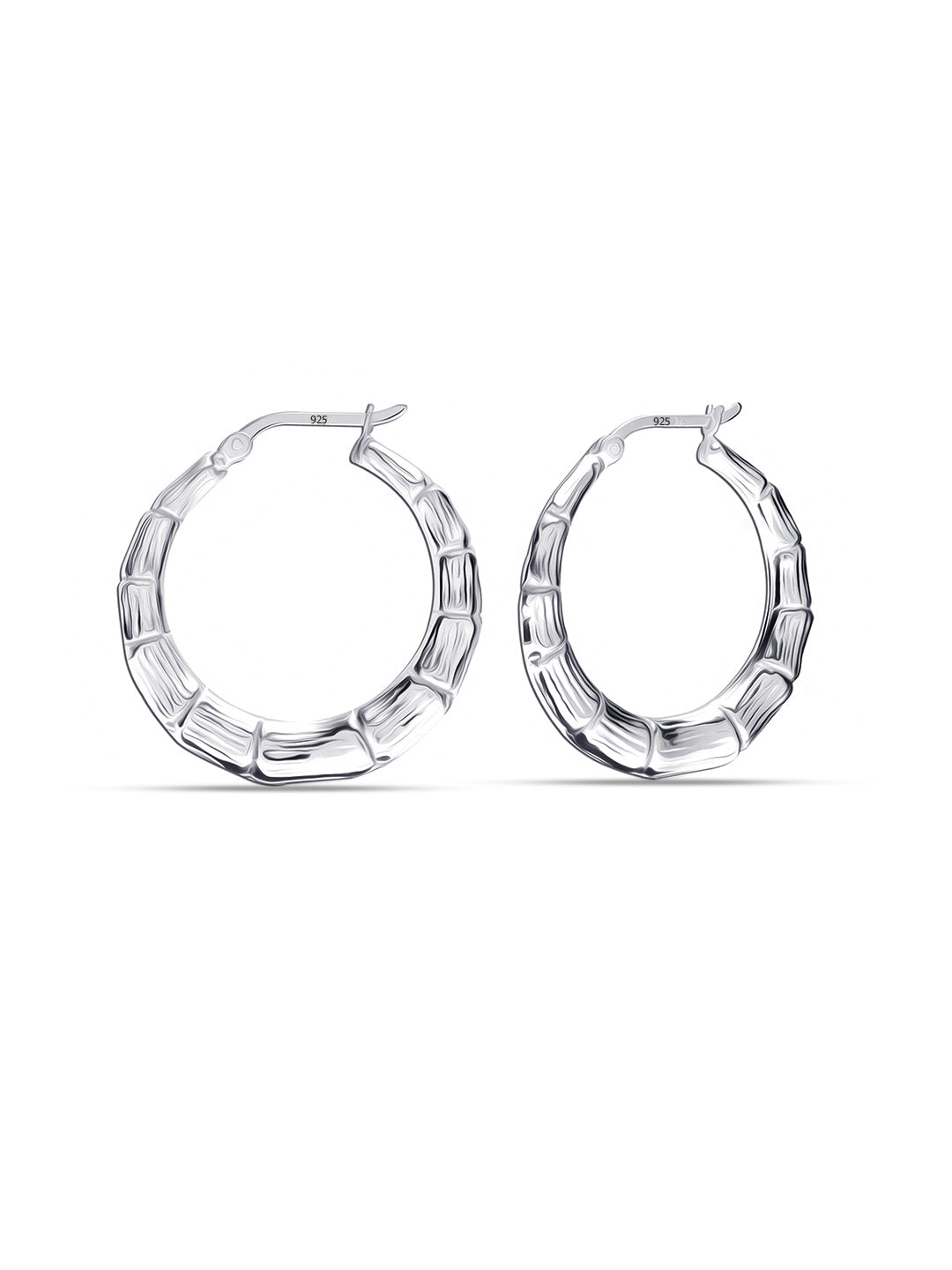 Bamboo Textured Hoop Earrings