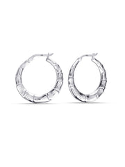 Bamboo Textured Hoop Earrings