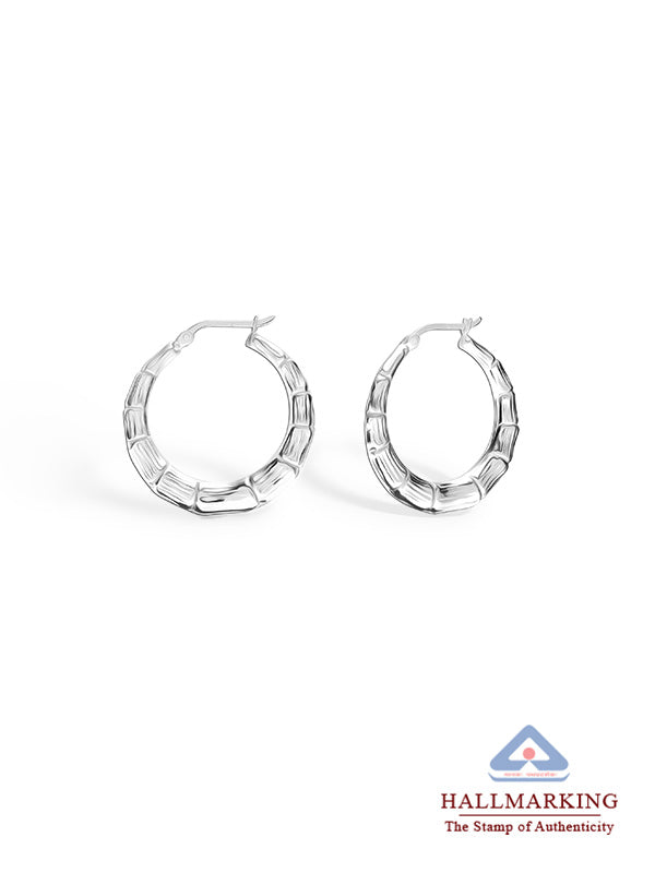 Bamboo Textured Hoop Earrings