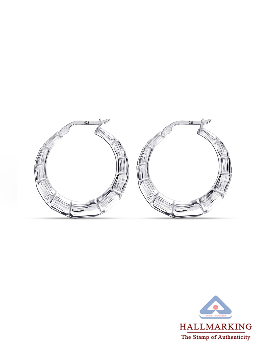 Bamboo Textured Hoop Earrings