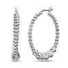 925 Sterling Silver Diamond Cut Hoop Earrings for Women