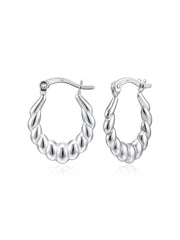 Conchiglia Twisted Shrimp Women's Hoop Earrings