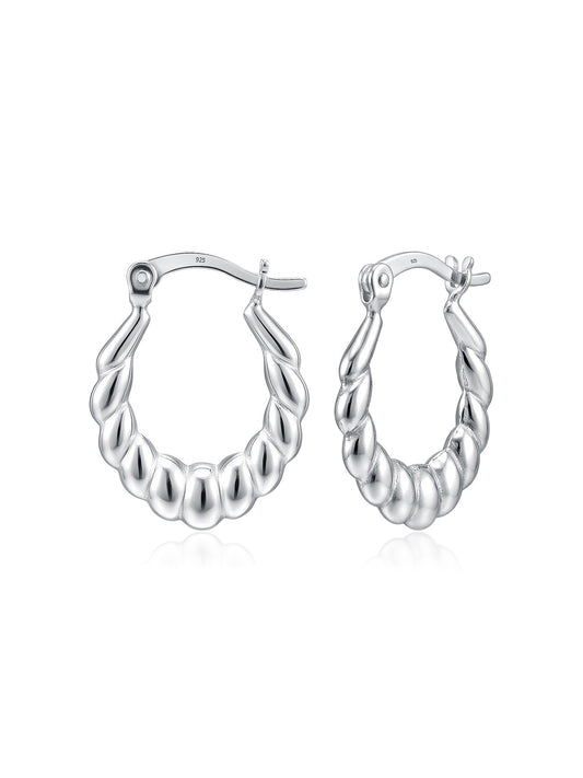 Conchiglia Twisted Shrimp Women's Hoop Earrings