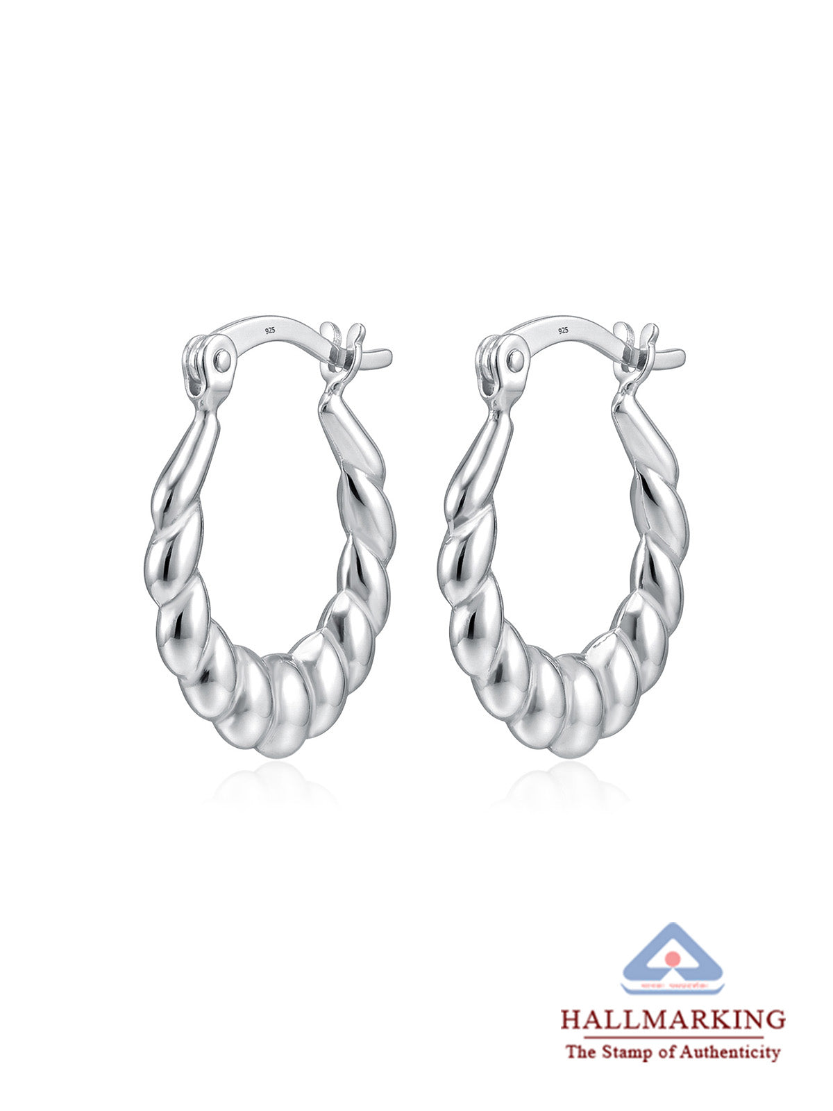 Conchiglia Twisted Shrimp Women's Hoop Earrings