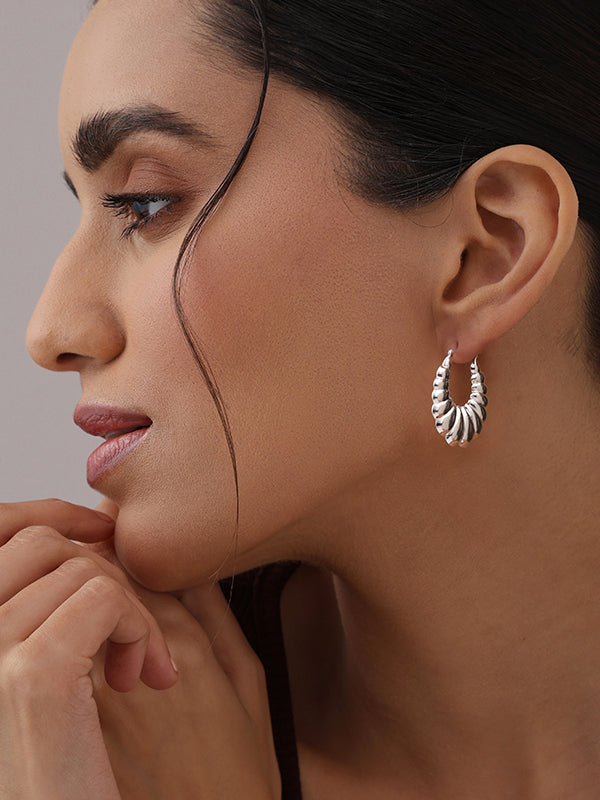 Hollow Puff Hoop Earrings 35mm