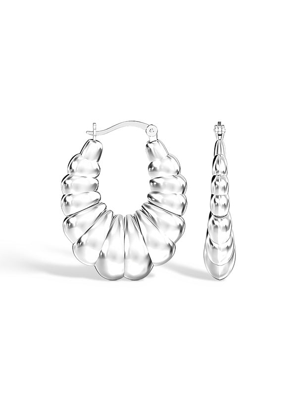 Hollow Puff Hoop Earrings 35mm
