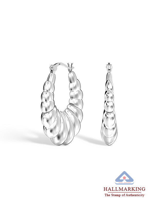 Hollow Puff Hoop Earrings 35mm