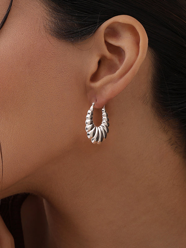 Hollow Puff Hoop Earrings 35mm