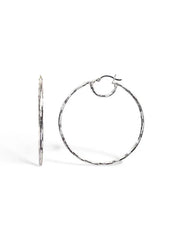 Diamond-Cut Round Hoops 50mm