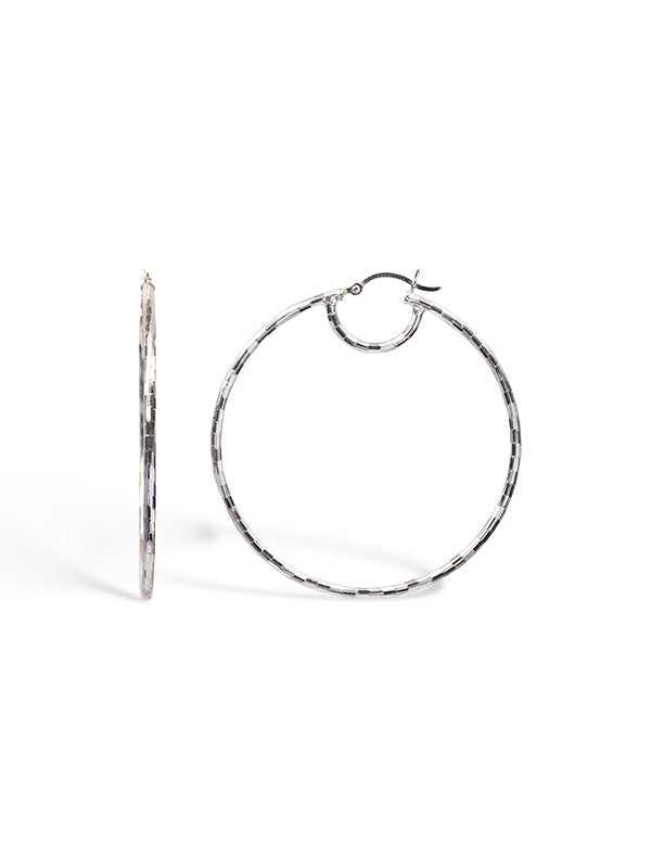 Diamond-Cut Round Hoops 50mm