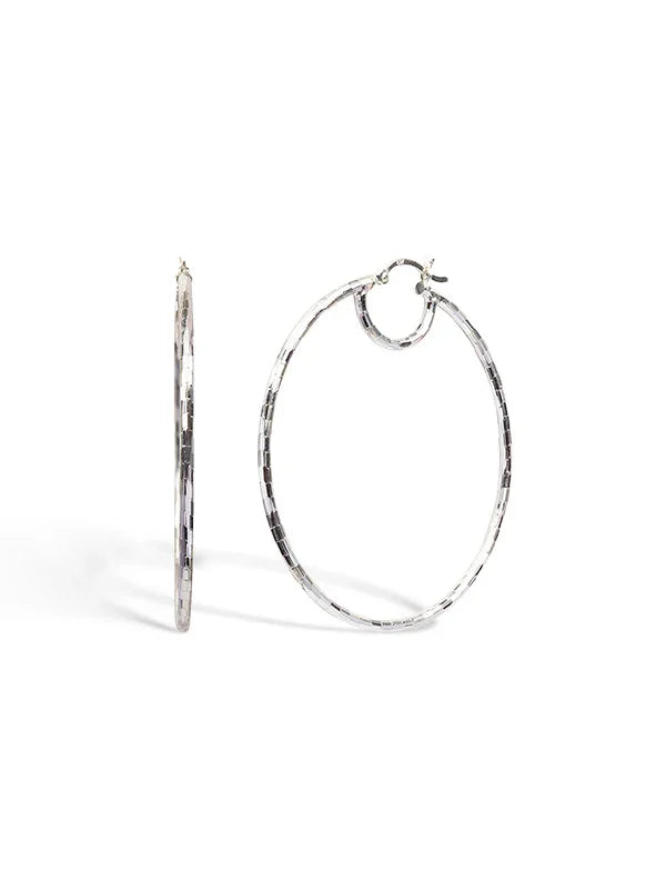Diamond-Cut Round Hoops 50mm