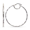 925 Sterling Silver Diamond Cut Hoop Earrings for Women 50MM