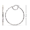 925 Sterling Silver Diamond Cut Hoop Earrings for Women 50MM