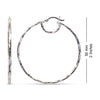 925 Sterling Silver Diamond Cut Hoop Earrings for Women 50MM