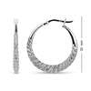 925 Sterling Silver Classic Diamond-Cut Hoop Earrings for Women