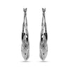925 Sterling Silver Matte Finish Oval Hoop Earrings for Women 38 MM