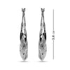 925 Sterling Silver Matte Finish Oval Hoop Earrings for Women 38 MM
