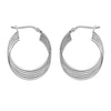 925 Sterling Silver Fancy Hoop Earrings for Women