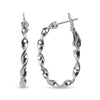 925 Sterling Silver Omega Back Hoop Earrings for Women 28 MM