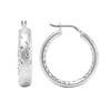 925 Sterling Silver Diamond Cut Hoop Earrings for Women