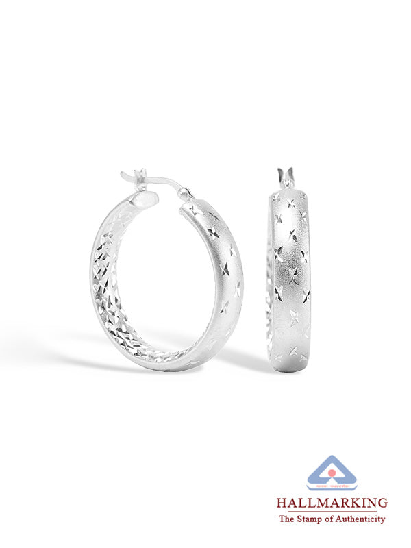 Diamond-Cut Faceted Hoops