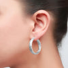 925 Sterling Silver Diamond Cut Hoop Earrings for Women
