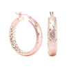 925 Sterling Silver Rose Gold Plated Hoop Earrings for Women 30 MM