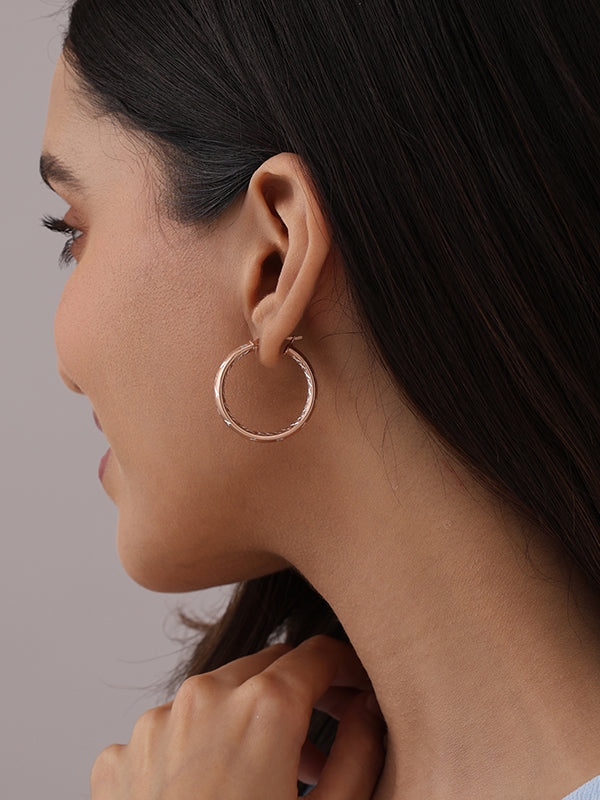 Rose Gold Plated Hoops 30mm