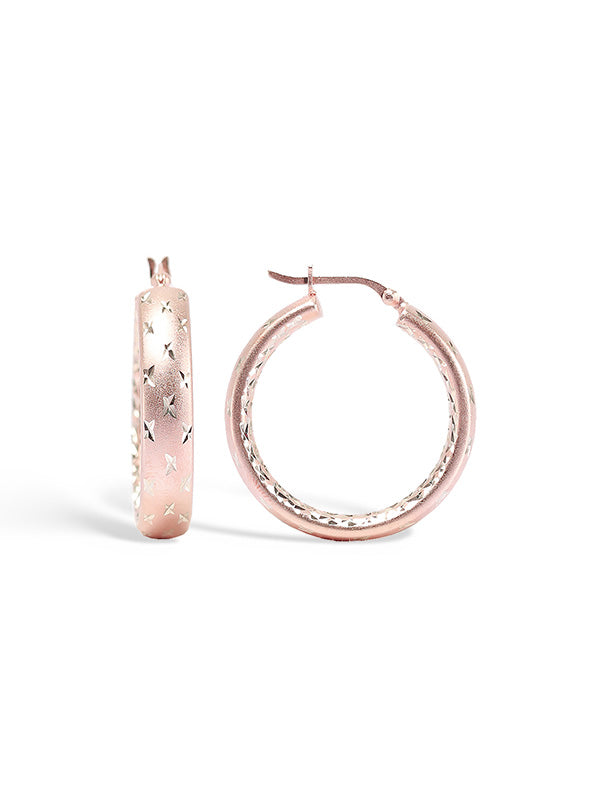 Rose Gold Plated Hoops 30mm