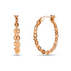 925 Sterling Silver Rose Gold-Plated Chain Links Hoop Earrings for Women Teen