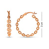 925 Sterling Silver Rose Gold-Plated Chain Links Hoop Earrings for Women Teen